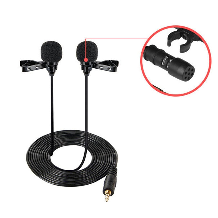 Microphone lavalier filaire condensateur double tête, microphone pour deux personnes, live mobile, micro K Song, sac 515PU