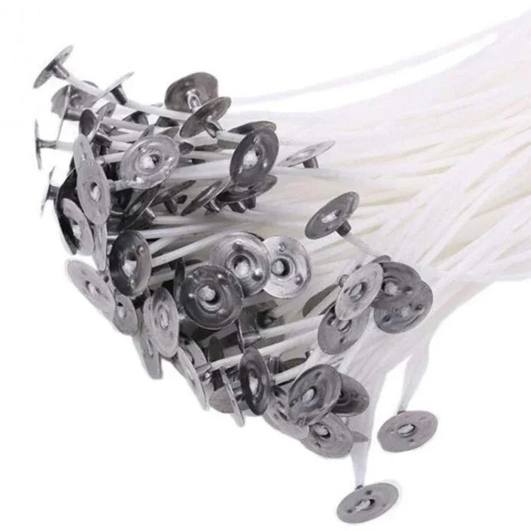 2 jeux de mèches de bougies en coton tressé pour lampes à beurre, mèches de bougies