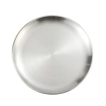 Assiette ronde épaissie en acier inoxydable, plateau de café, assiette à fruits, à gâteaux, à os, assiette peu profonde, 14 cm argent mat brossé, 17 cm argent mat brossé, 20 cm argent mat brossé, 23 cm argent mat brossé, 26 cm argent mat brossé