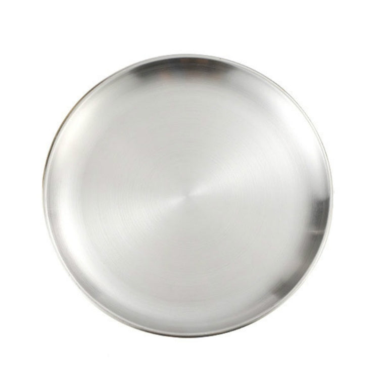Assiette ronde épaissie en acier inoxydable, plateau de café, assiette à fruits, à gâteaux, à os, assiette peu profonde, 14 cm argent mat brossé, 17 cm argent mat brossé, 20 cm argent mat brossé, 23 cm argent mat brossé, 26 cm argent mat brossé