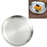Assiette ronde épaissie en acier inoxydable, plateau de café, assiette à fruits, à gâteaux, à os, assiette peu profonde, 14 cm argent mat brossé, 17 cm argent mat brossé, 20 cm argent mat brossé, 23 cm argent mat brossé, 26 cm argent mat brossé