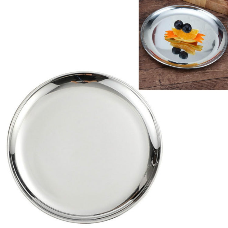 Assiette ronde épaissie en acier inoxydable, plateau de café, assiette à fruits, à gâteaux, à os, assiette peu profonde, 14 cm argent mat brossé, 17 cm argent mat brossé, 20 cm argent mat brossé, 23 cm argent mat brossé, 26 cm argent mat brossé