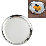 Assiette ronde épaissie en acier inoxydable, plateau de café, assiette à fruits, à gâteaux, à os, assiette peu profonde, 14 cm argent mat brossé, 17 cm argent mat brossé, 20 cm argent mat brossé, 23 cm argent mat brossé, 26 cm argent mat brossé