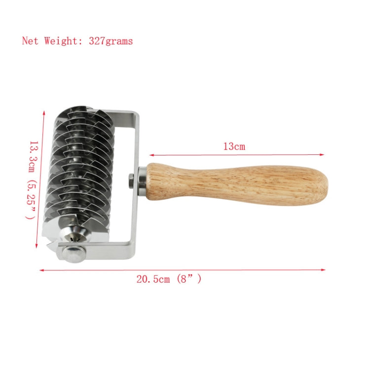 Ustensile de pâtisserie, couteau à pizza à roulette avec manche en bois en acier inoxydable, couteau à filet à pizza, couteau à pizza 1