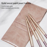 Lot de 4 pinceaux de maquillage, pinceau de maquillage pour les yeux, pinceau à détail en poils doux, pinceau estompeur avec pochette, doré, argenté