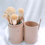 10 PIÈCES / Ensemble de pinceaux de maquillage en fibre de maïs pour la poudre libre, le visage et les yeux, sans sac, avec sac bleu, avec sac argenté, avec cylindre rose, avec cylindre vert, avec sac zippé rose