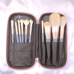 10 PIÈCES / Ensemble de pinceaux de maquillage en fibre de maïs pour la poudre libre, le visage et les yeux, sans sac, avec sac bleu, avec sac argenté, avec cylindre rose, avec cylindre vert, avec sac zippé rose