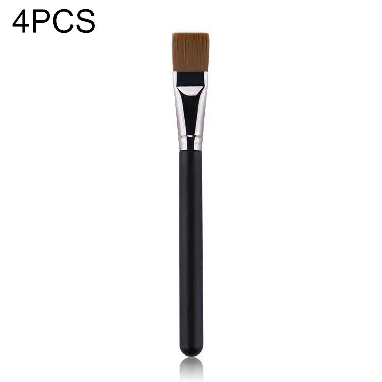 Lot de 4 pinceaux de maquillage à manche en bois en fibres synthétiques, pinceau à fond de teint 191, pinceau à anticernes 270, pinceau à fond de teint biseauté 170