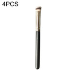 Lot de 4 pinceaux de maquillage à manche en bois en fibres synthétiques, pinceau à fond de teint 191, pinceau à anticernes 270, pinceau à fond de teint biseauté 170