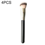 Lot de 4 pinceaux de maquillage à manche en bois en fibres synthétiques, pinceau à fond de teint 191, pinceau à anticernes 270, pinceau à fond de teint biseauté 170
