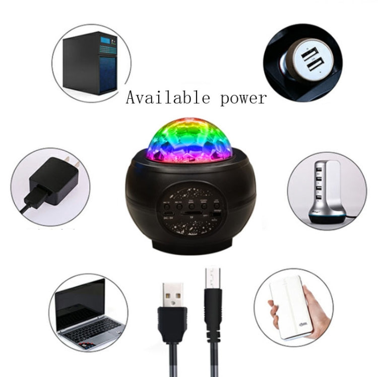 M2 8W Lumière d'ambiance de projection laser Ciel étoilé de Noël Lumière de couchage rotative avec motif d'eau dynamique étoilé, USB, Batterie