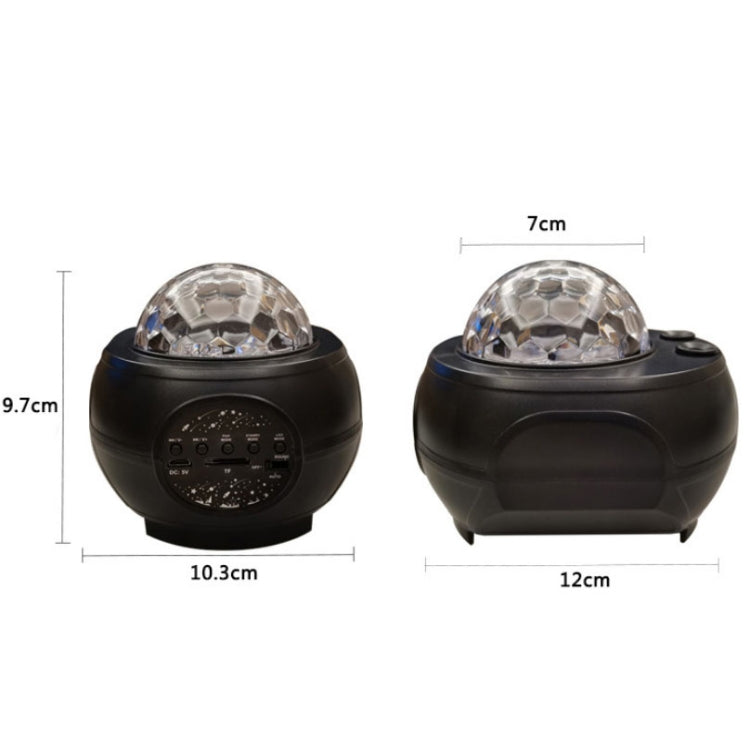 M2 8W Lumière d'ambiance de projection laser Ciel étoilé de Noël Lumière de couchage rotative avec motif d'eau dynamique étoilé, USB, Batterie