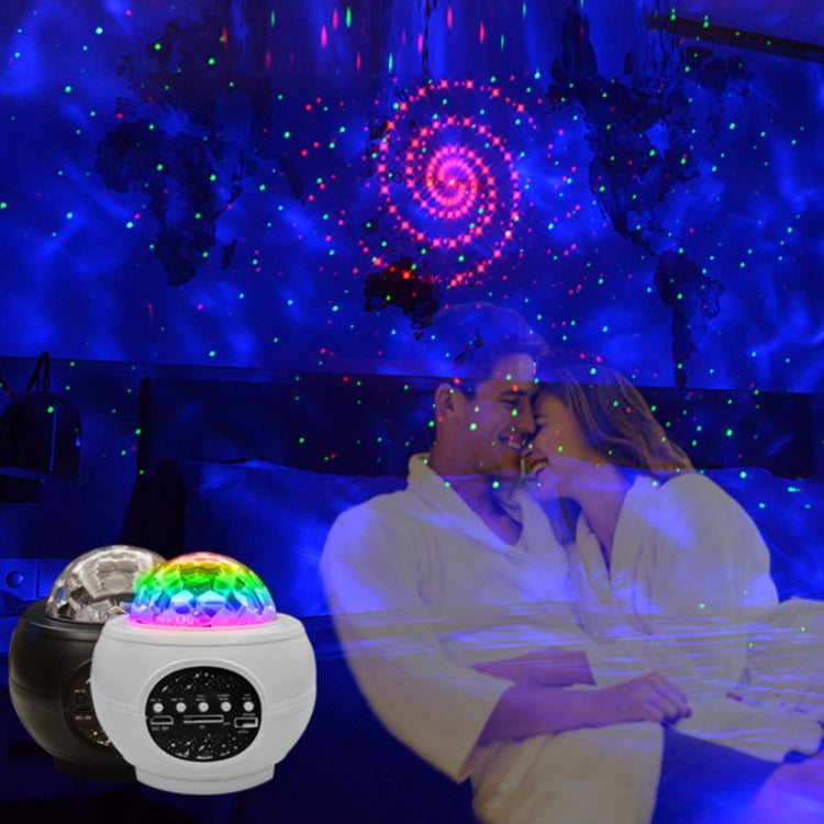 M2 8W Lumière d'ambiance de projection laser Ciel étoilé de Noël Lumière de couchage rotative avec motif d'eau dynamique étoilé, USB, Batterie