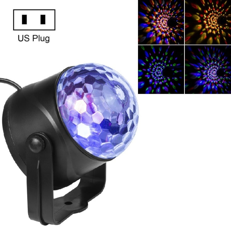 MGY-019 Lumière de boule magique en cristal LED rotative colorée de 6W avec télécommande, prise US, prise EU, prise UK, prise AU