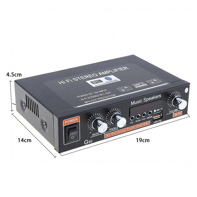 Amplificateur de puissance numérique intelligent G30 avec Bluetooth / USB / SD / FM intégré, prise EU