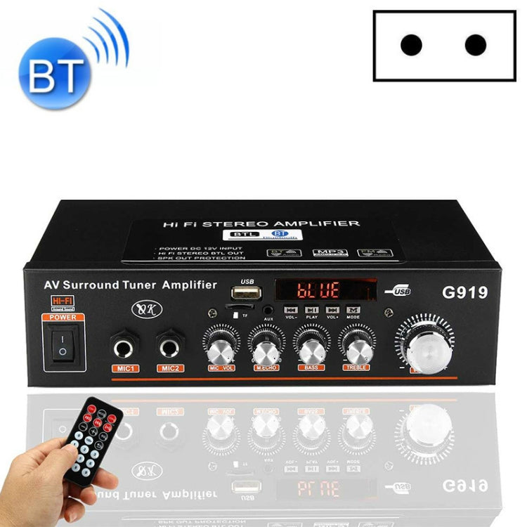 Amplificateur de puissance numérique intelligent G919 avec Bluetooth / USB / SD / FM intégré, mini amplificateur, prise EU