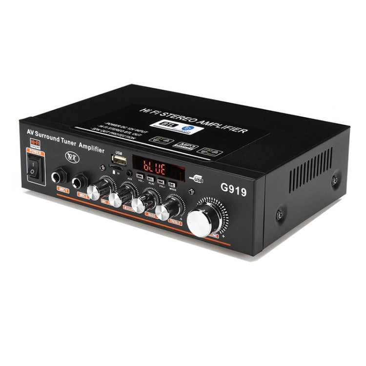 Amplificateur de puissance numérique intelligent G919 avec Bluetooth / USB / SD / FM intégré, mini amplificateur, prise EU