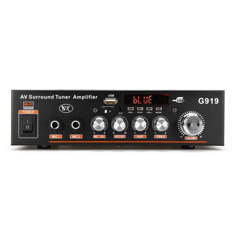 Amplificateur de puissance numérique intelligent G919 avec Bluetooth / USB / SD / FM intégré, mini amplificateur, prise EU