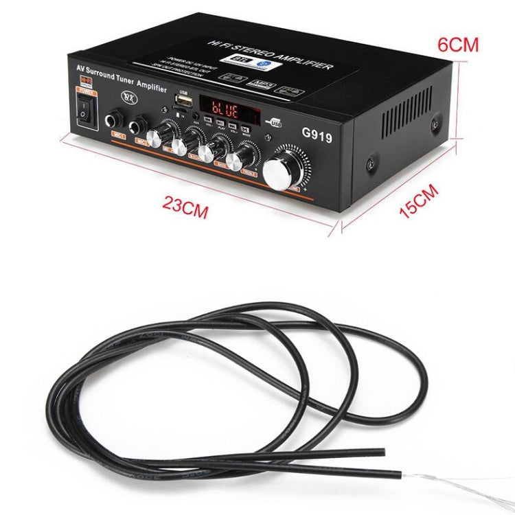 Amplificateur de puissance numérique intelligent G919 avec Bluetooth / USB / SD / FM intégré, mini amplificateur, prise EU