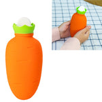 Sac d'eau chaude en silicone en forme de carotte, anti-fuite et anti-explosion, chauffe-mains d'hiver, orange, rose et blanc, vert et blanc, vert clair