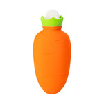 Sac d'eau chaude en silicone en forme de carotte, anti-fuite et anti-explosion, chauffe-mains d'hiver, orange, rose et blanc, vert et blanc, vert clair