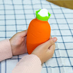 Sac d'eau chaude en silicone en forme de carotte, anti-fuite et anti-explosion, chauffe-mains d'hiver, orange, rose et blanc, vert et blanc, vert clair