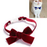 Collier Réglable en Velours avec Nœud Papillon pour Animaux de Compagnie (Chat, Chien, Lapin), Accessoires, S 17-30cm Nœud Papillon, S 17-30cm Nœud Papillon avec Clochette