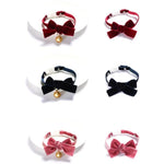 Collier Réglable en Velours avec Nœud Papillon pour Animaux de Compagnie (Chat, Chien, Lapin), Accessoires, S 17-30cm Nœud Papillon, S 17-30cm Nœud Papillon avec Clochette
