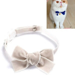 Collier Réglable en Velours avec Nœud Papillon pour Animaux de Compagnie (Chat, Chien, Lapin), Accessoires, S 17-30cm Nœud Papillon, S 17-30cm Nœud Papillon avec Clochette