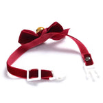 Collier Réglable en Velours avec Nœud Papillon pour Animaux de Compagnie (Chat, Chien, Lapin), Accessoires, S 17-30cm Nœud Papillon, S 17-30cm Nœud Papillon avec Clochette