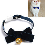 Collier Réglable en Velours avec Nœud Papillon pour Animaux de Compagnie (Chat, Chien, Lapin), Accessoires, S 17-30cm Nœud Papillon, S 17-30cm Nœud Papillon avec Clochette