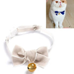 Collier Réglable en Velours avec Nœud Papillon pour Animaux de Compagnie (Chat, Chien, Lapin), Accessoires, S 17-30cm Nœud Papillon, S 17-30cm Nœud Papillon avec Clochette