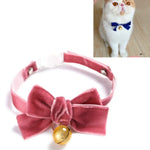 Collier Réglable en Velours avec Nœud Papillon pour Animaux de Compagnie (Chat, Chien, Lapin), Accessoires, S 17-30cm Nœud Papillon, S 17-30cm Nœud Papillon avec Clochette