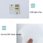 Veilleuse de chevet créative USB ronde, lampe de décoration de chambre romantique avec base en bois, kit de matériaux à fabriquer soi-même, produit fini
