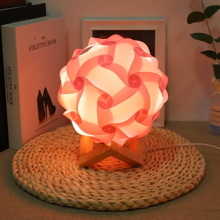 Veilleuse de chevet créative USB ronde, lampe de décoration de chambre romantique avec base en bois, kit de matériaux à fabriquer soi-même, produit fini