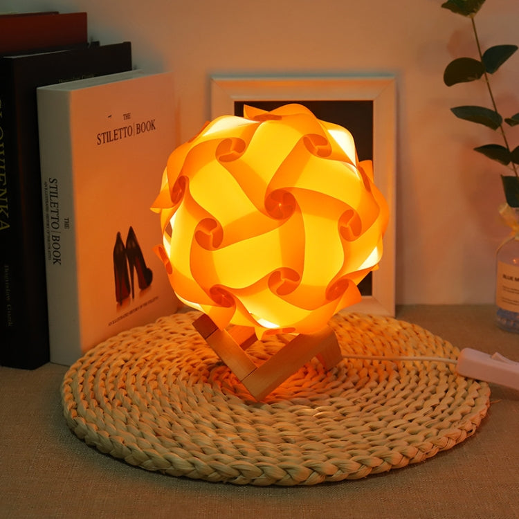 Veilleuse de chevet créative USB ronde, lampe de décoration de chambre romantique avec base en bois, kit de matériaux à fabriquer soi-même, produit fini