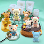 Moule en silicone en forme d'ours de dessin animé pour glaçons, thé au lait, café, moule en plâtre époxy pour bougies d'aromathérapie, MC-98, MC-152, MC-153, MC-154, MC-149, MC-150, MC-143, MC-151