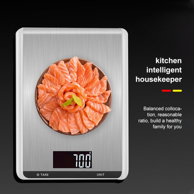 Balance de cuisine en acier inoxydable, balance électronique alimentaire domestique, 5kg/1g, 10kg/1g