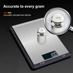 Balance de cuisine en acier inoxydable, balance électronique alimentaire domestique, 5kg/1g, 10kg/1g
