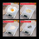 Balance de cuisine en acier inoxydable, balance électronique alimentaire domestique, 5kg/1g, 10kg/1g
