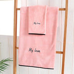 Serviette de bain en fibre absorbante douce et épaisse, serviette + serviette de bain