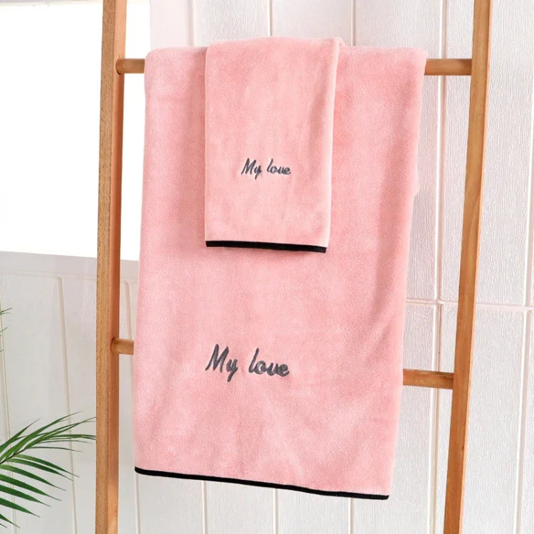 Serviette de bain en fibre absorbante douce et épaisse, serviette + serviette de bain