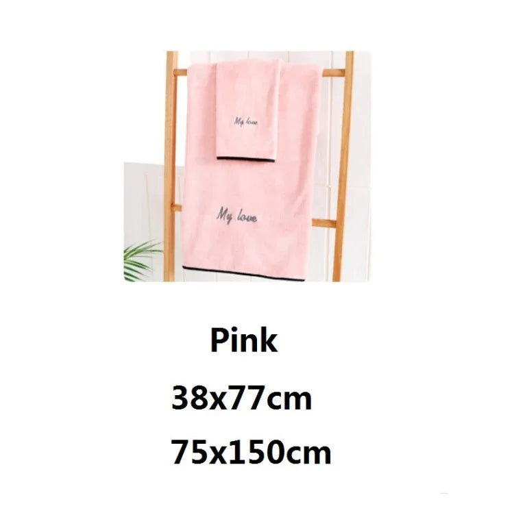 Serviette de bain en fibre absorbante douce et épaisse, serviette + serviette de bain
