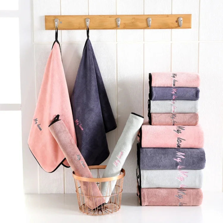 Serviette de bain en fibre absorbante douce et épaisse, serviette + serviette de bain