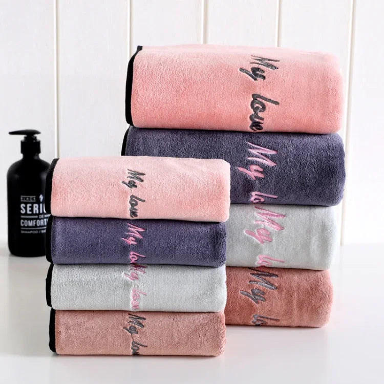 Serviette de bain en fibre absorbante douce et épaisse, serviette + serviette de bain