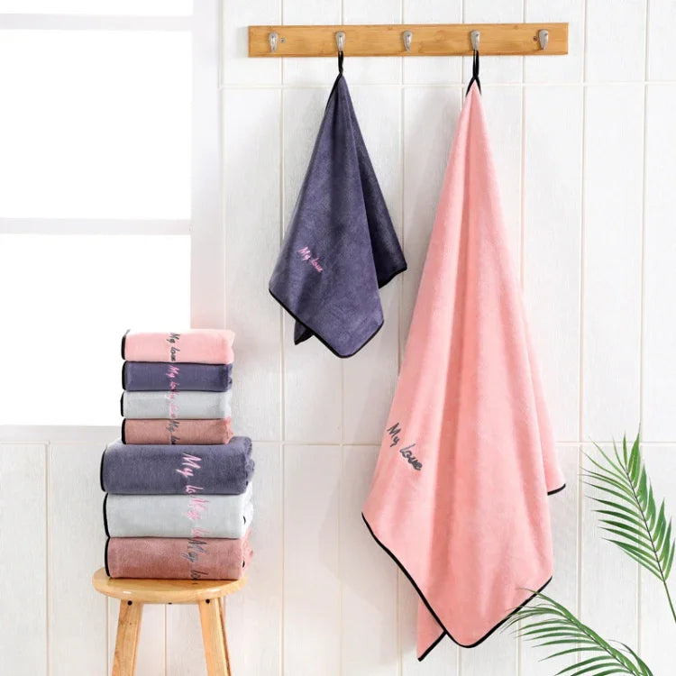 Serviette de bain en fibre absorbante douce et épaisse, serviette + serviette de bain