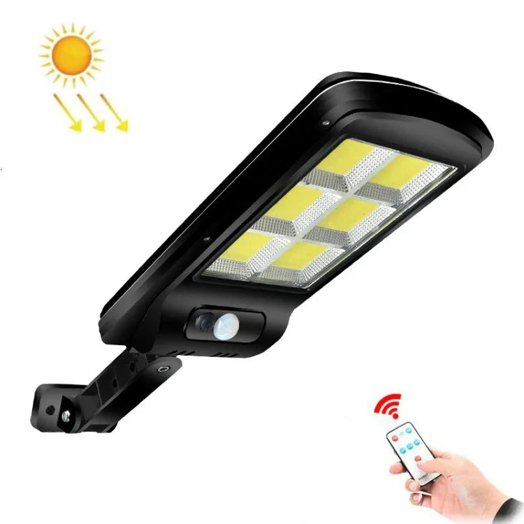 Lampadaire solaire 10W à induction humaine + contrôle de la lumière, avec télécommande multifonction pour éclairage extérieur, 6COB avec télécommande