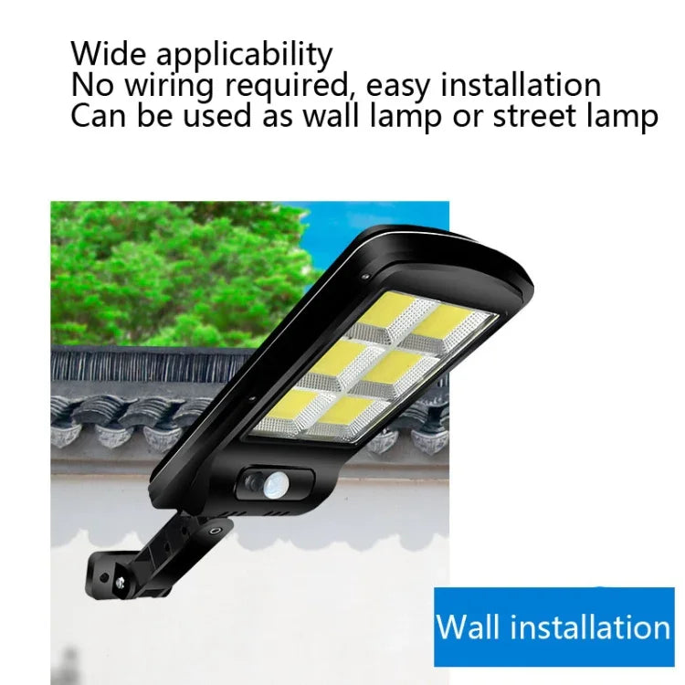 Lampadaire solaire 10W à induction humaine + contrôle de la lumière, avec télécommande multifonction pour éclairage extérieur, 6COB avec télécommande