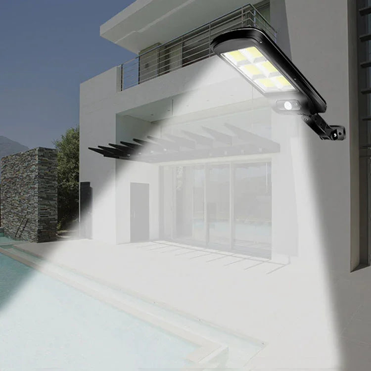 Lampadaire solaire 10W à induction humaine + contrôle de la lumière, avec télécommande multifonction pour éclairage extérieur, 6COB avec télécommande