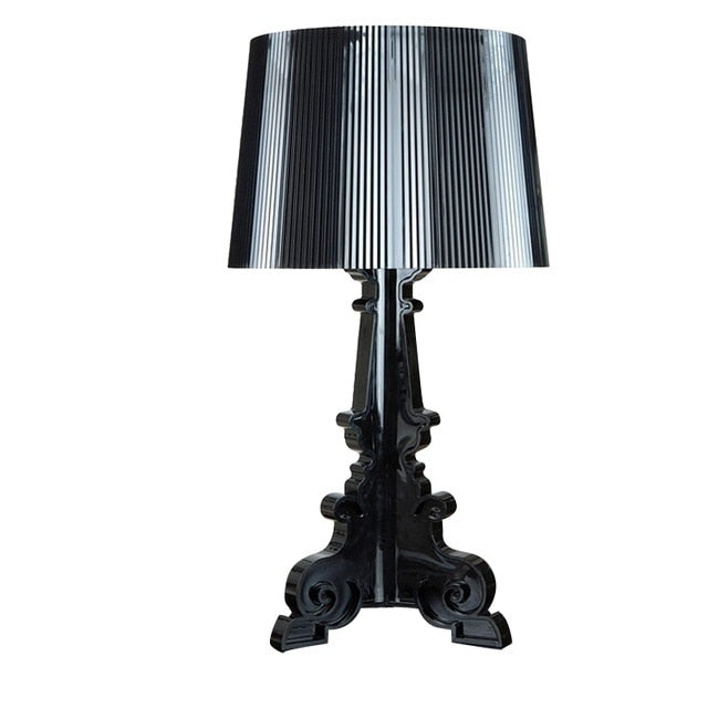 Lampe de Chevet LED Chambre Salon Lampe de Bureau Acrylique Table de Chevet Abat-jour Lumière de Nuit, Noir, Transparent